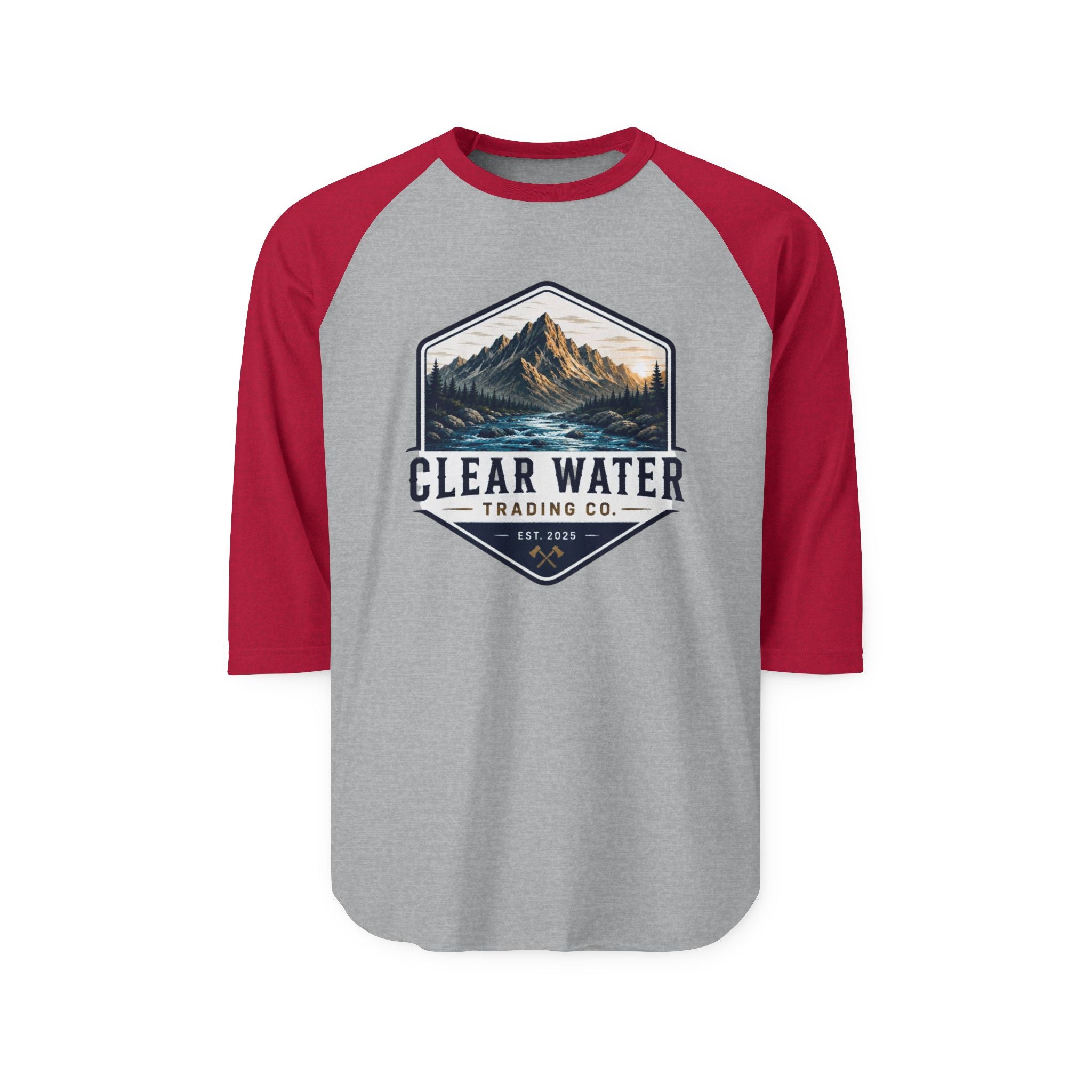 Raglan Shirt - Clear Water Trading Co. Mountain Graphic Baseball Tee