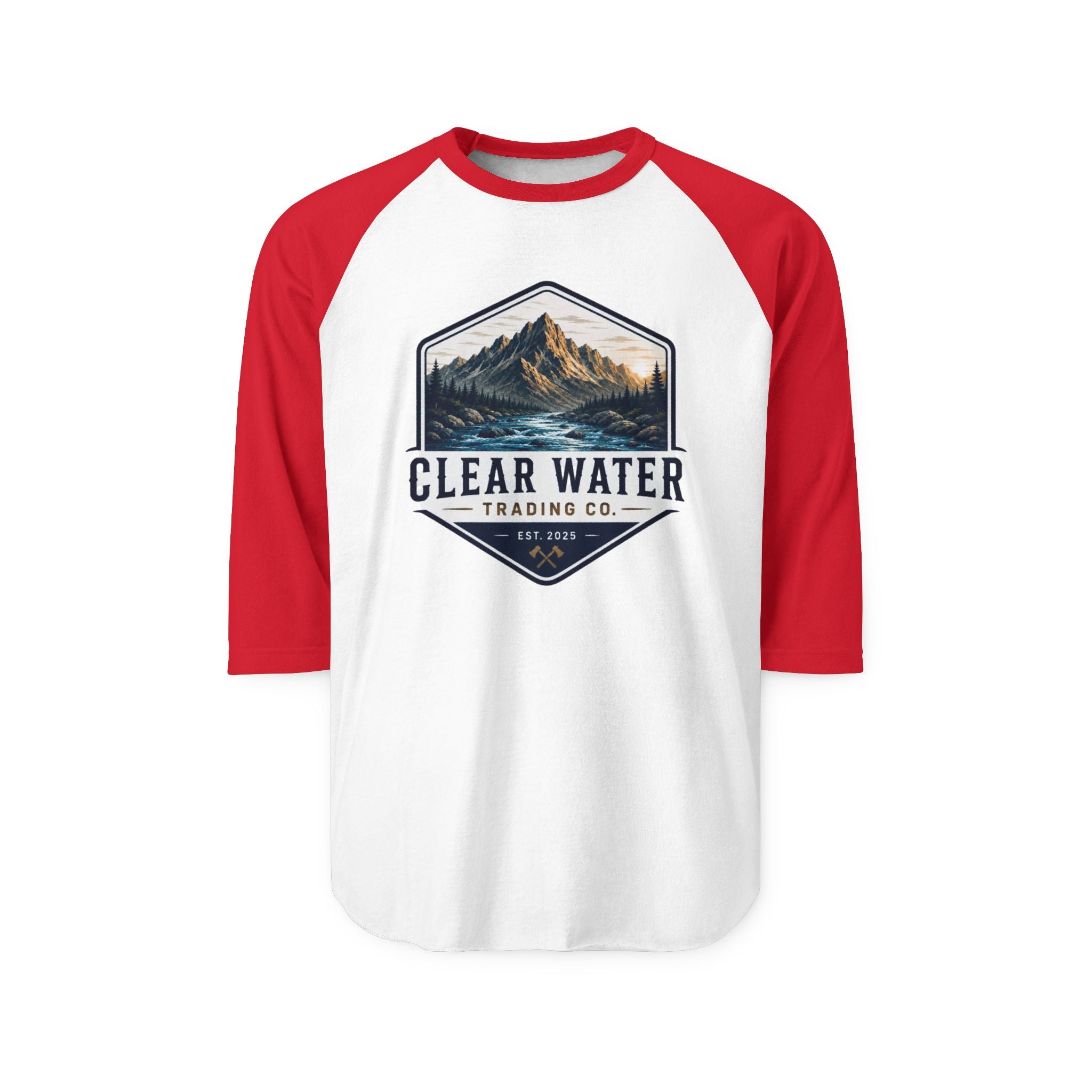 Raglan Shirt - Clear Water Trading Co. Mountain Graphic Baseball Tee