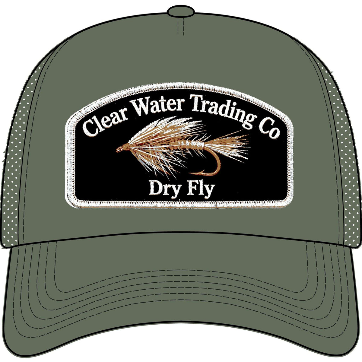 N° 17 – The Dry Fly Arch – Édition à hackle brun – Casquette trucker en mousse