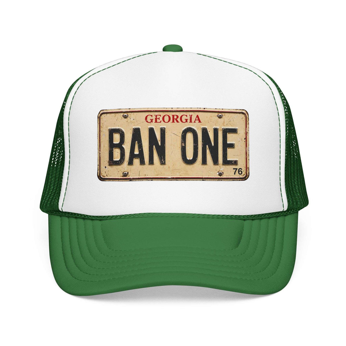 Georgia BAN ONE Vintage License Plate Trucker Hat | Clear Water Trading Co.