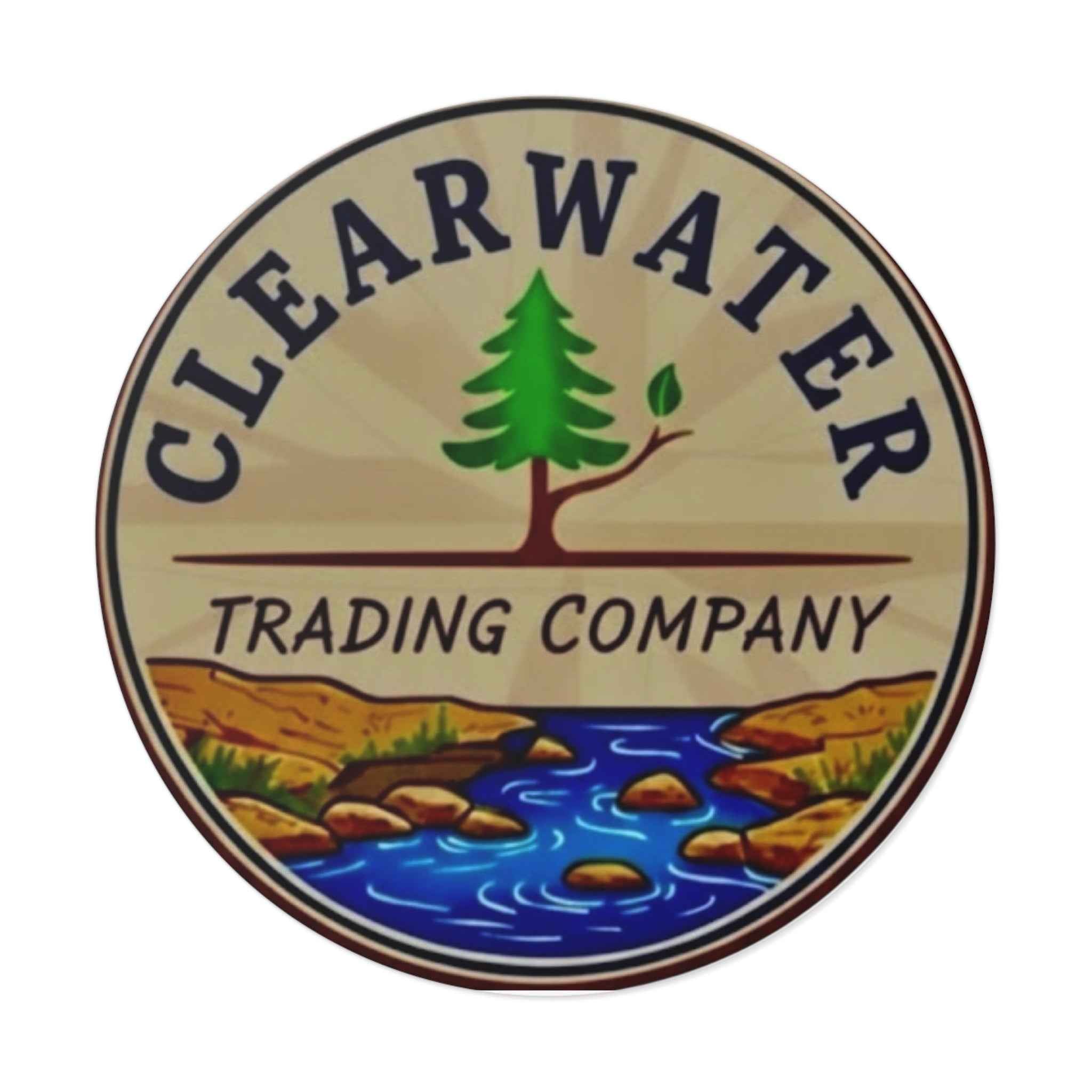 Clear Water Trading Co. Round Vinyl Sticker – 3" x 3" & 5" x 5" (Official Logo)