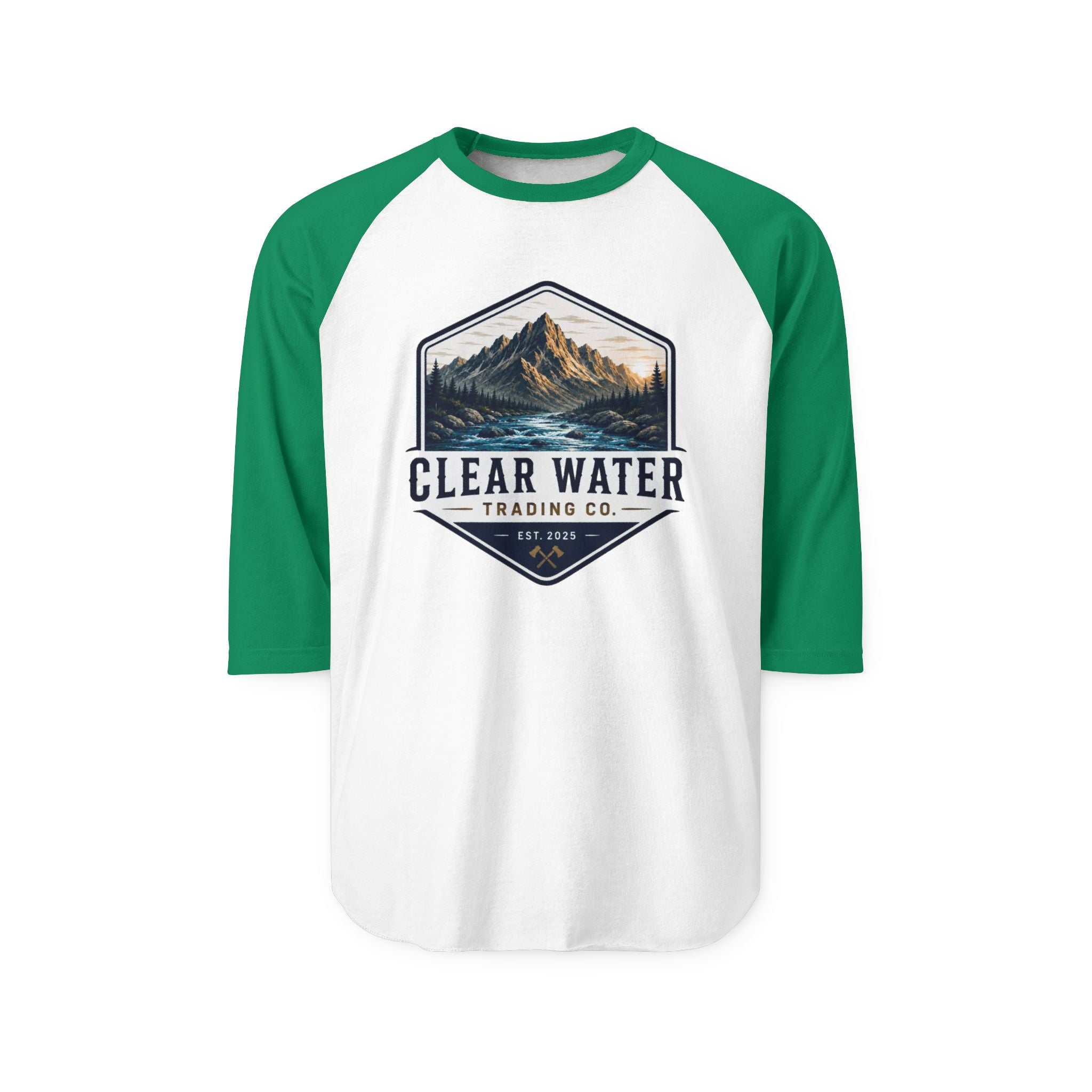 Raglan Shirt - Clear Water Trading Co. Mountain Graphic Baseball Tee