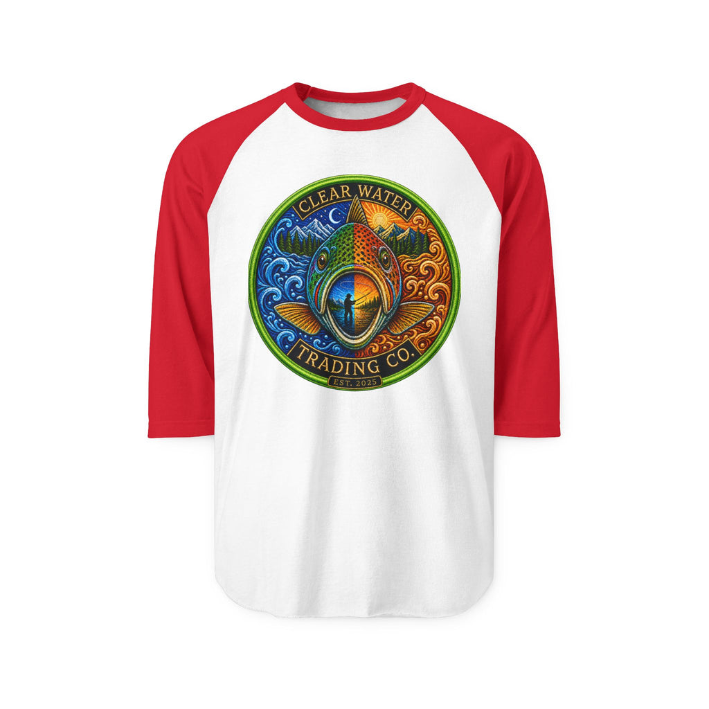Clear Water Trading Co. — Premium Trout Badge Raglan Shirt