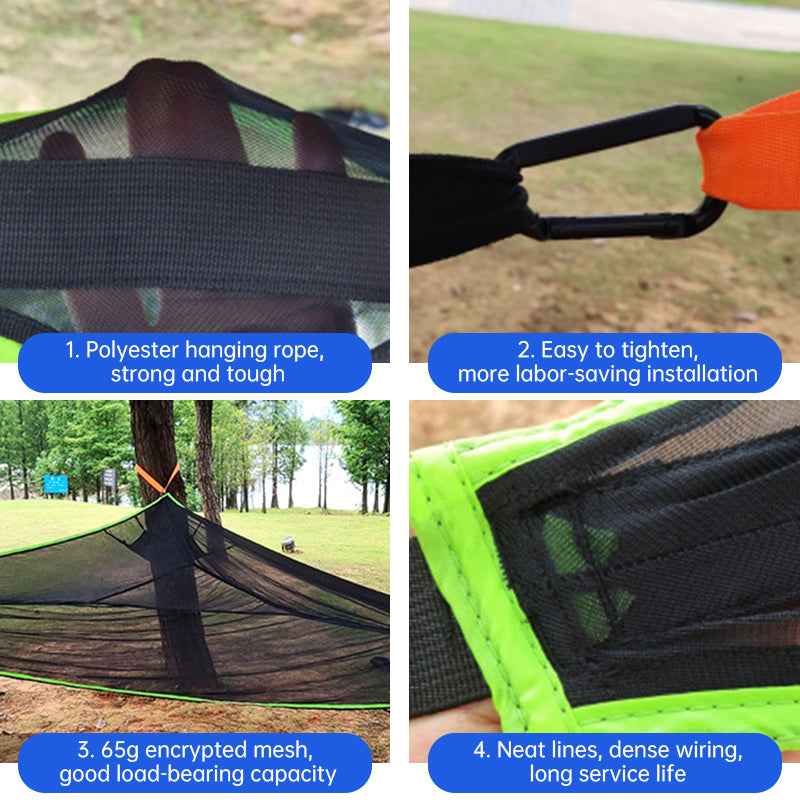 The Apex: 3-Point Heavy-Duty Suspended Mesh Hammock