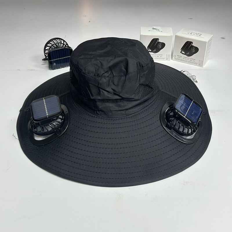 The Sol-Breeze: Dual-Fan Tactical Safari Hat