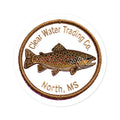 Clear Water Trout Badge Round Sticker — Brown Trout Vinyl Decal