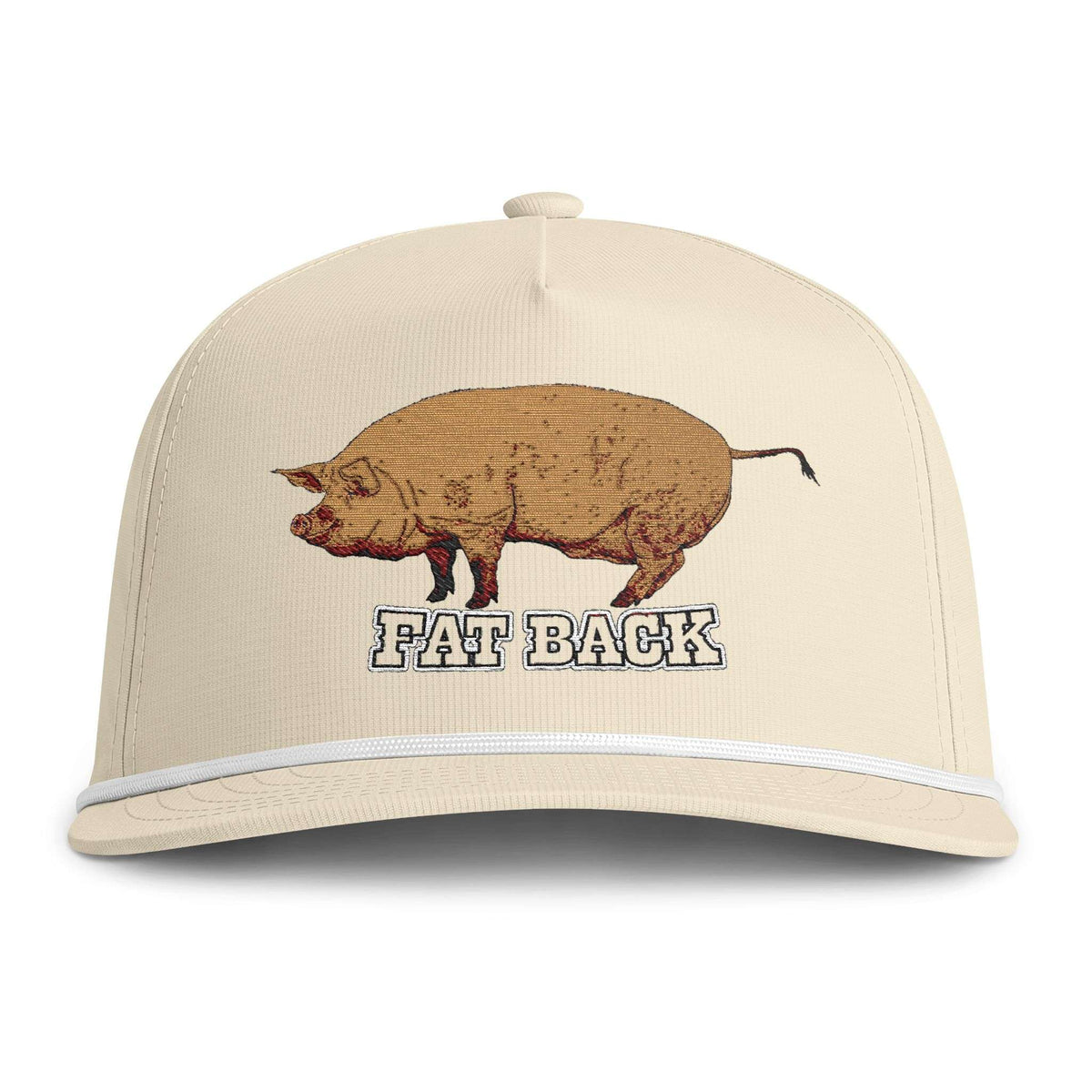 Casquette de ferme vintage « Fat Back Rope Hat » avec écusson de cochon – Clear Water Trading Co.