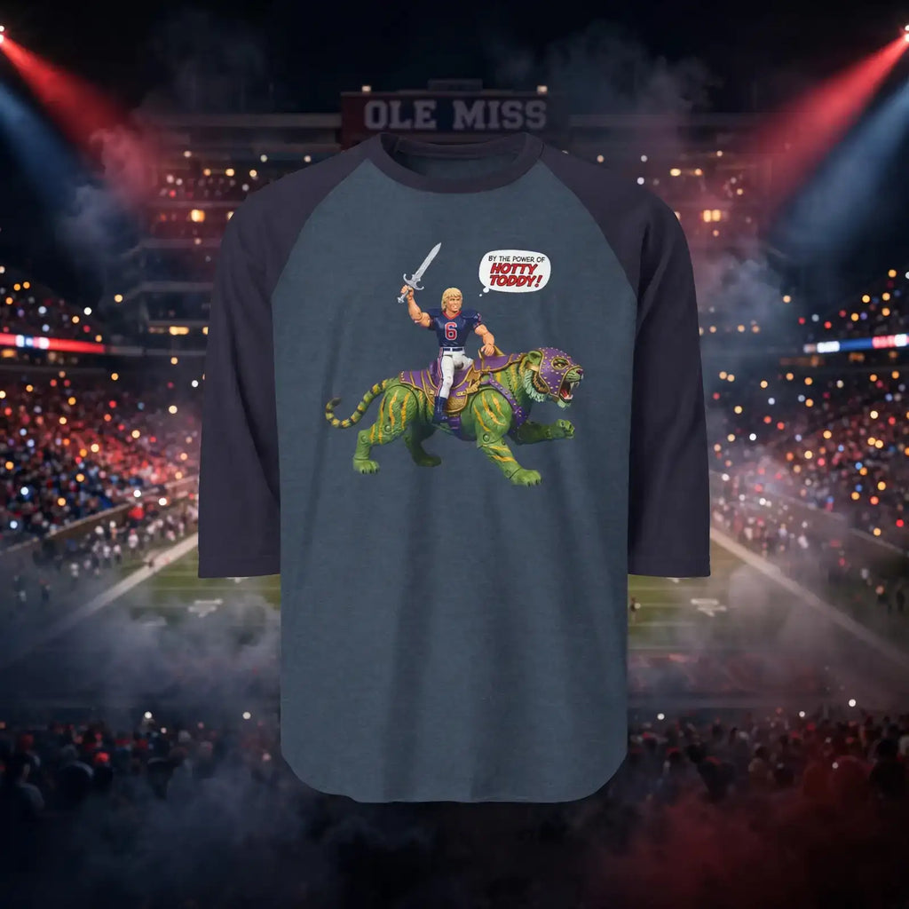 T-shirt raglan « Hotty Toddy Ole Miss Game Day » – Manches 3/4 | Clear Water Trading Co.