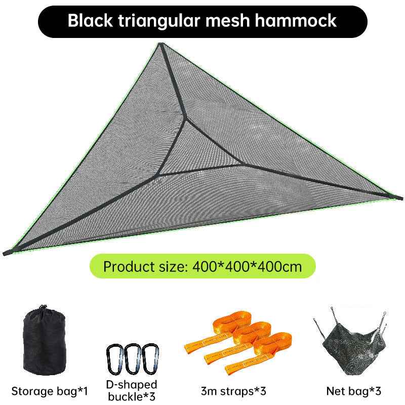 The Apex: 3-Point Heavy-Duty Suspended Mesh Hammock