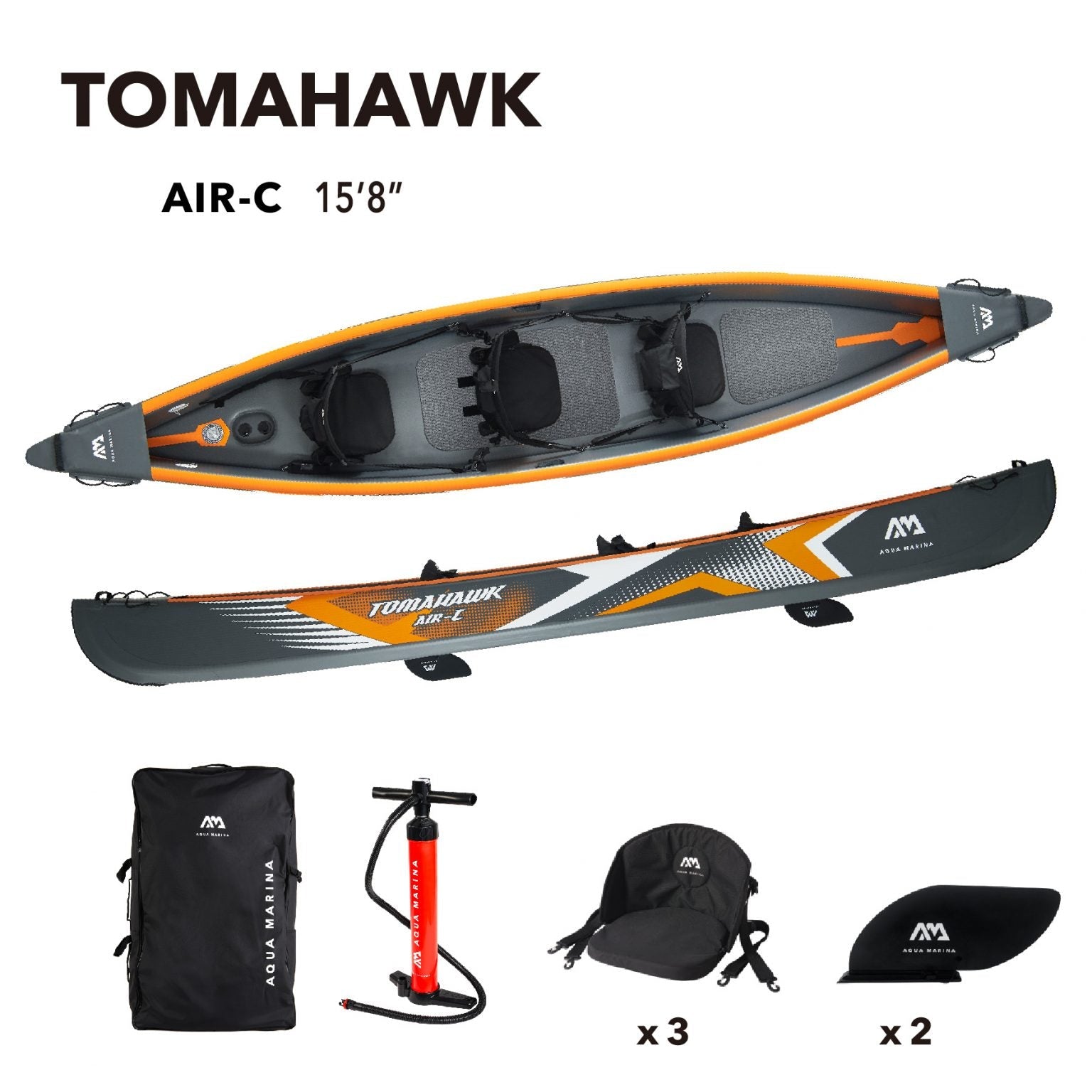 Clear Water Tomahawk High-Pressure 3 Person Inflatable Canoe