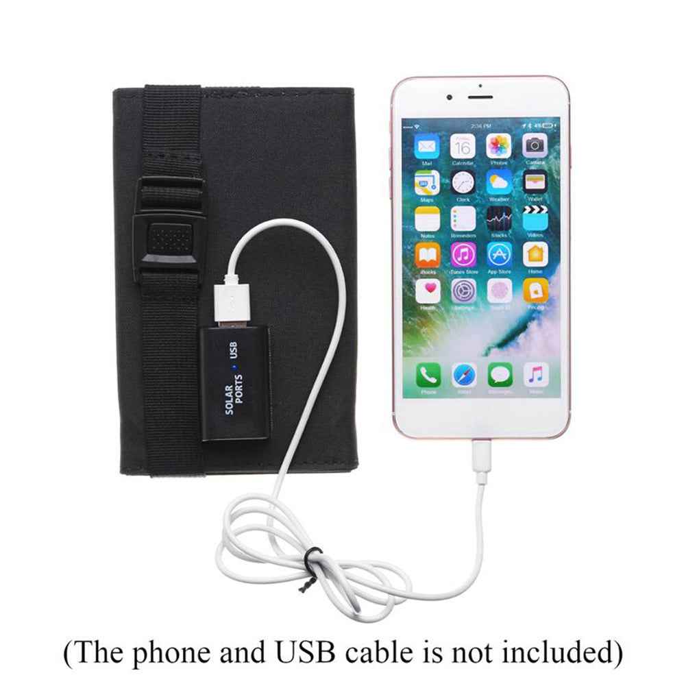 20W Foldable Solar Charger Bag - 8W 5V USB Portable Outdoor Mobile Phone Charging Board