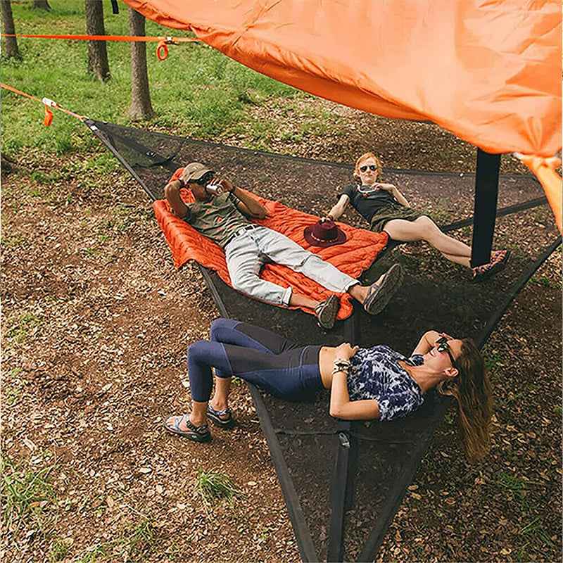 The Apex: 3-Point Heavy-Duty Suspended Mesh Hammock