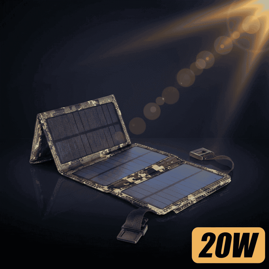 20W Foldable Solar Charger Bag - 8W 5V USB Portable Outdoor Mobile Phone Charging Board