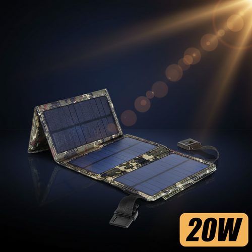 20W Foldable Solar Charger Bag - 8W 5V USB Portable Outdoor Mobile Phone Charging Board