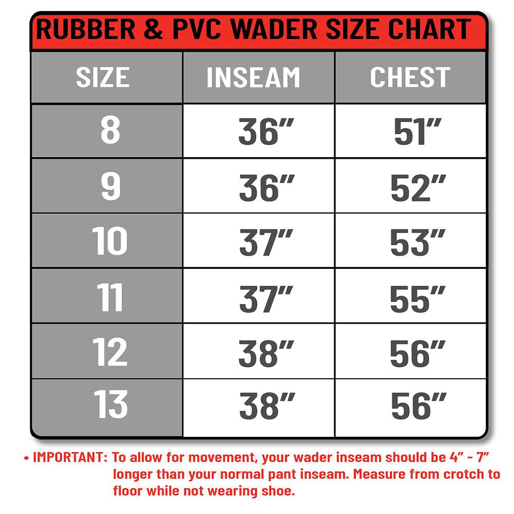 Backwater 2-Ply Waterproof Rubber Chest Waders with Cleated Bootfoot