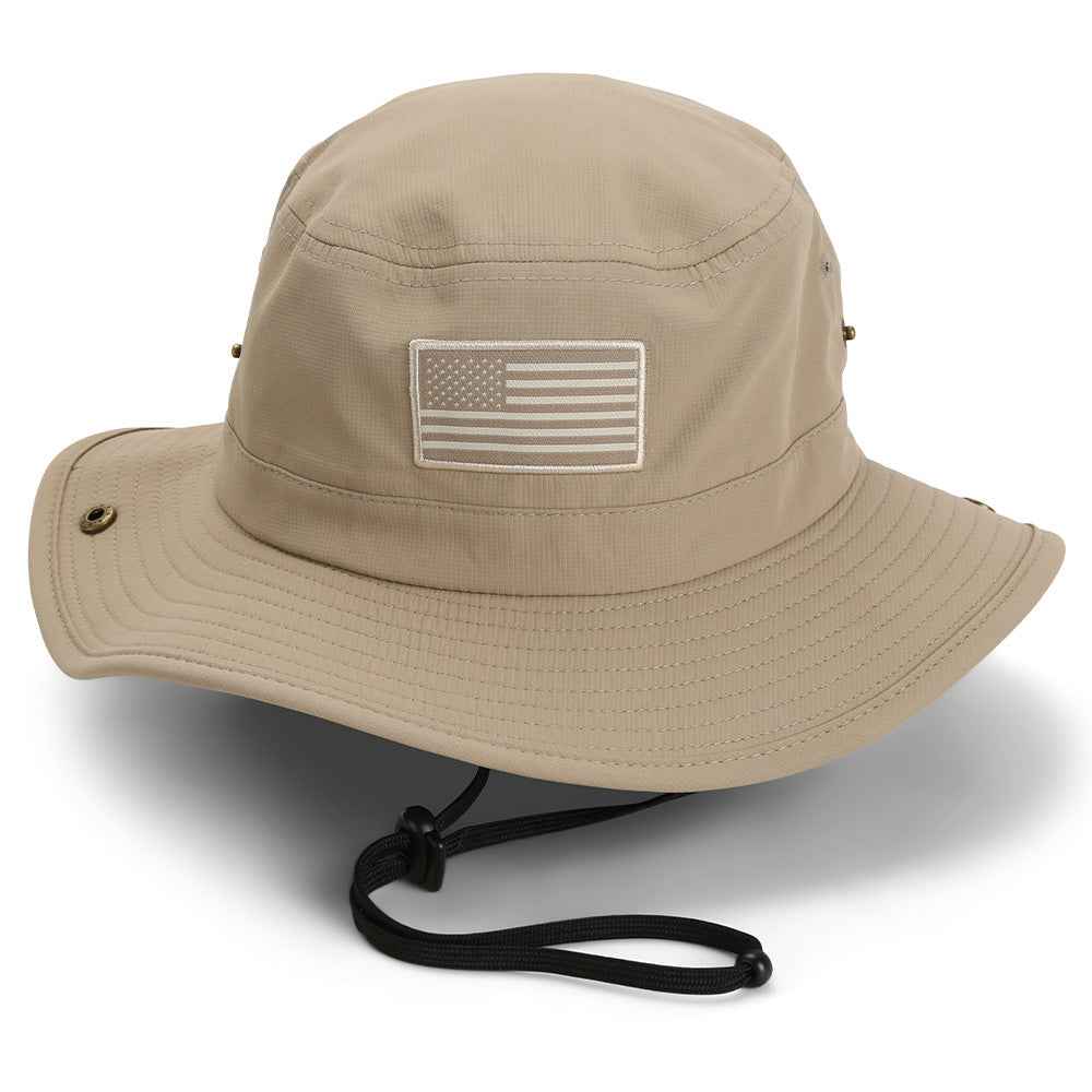 Bayou American Flag Boonie Hat - Full Brim Outdoor Sun Protection that Floats
