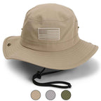Bayou American Flag Boonie Hat - Full Brim Outdoor Sun Protection that Floats