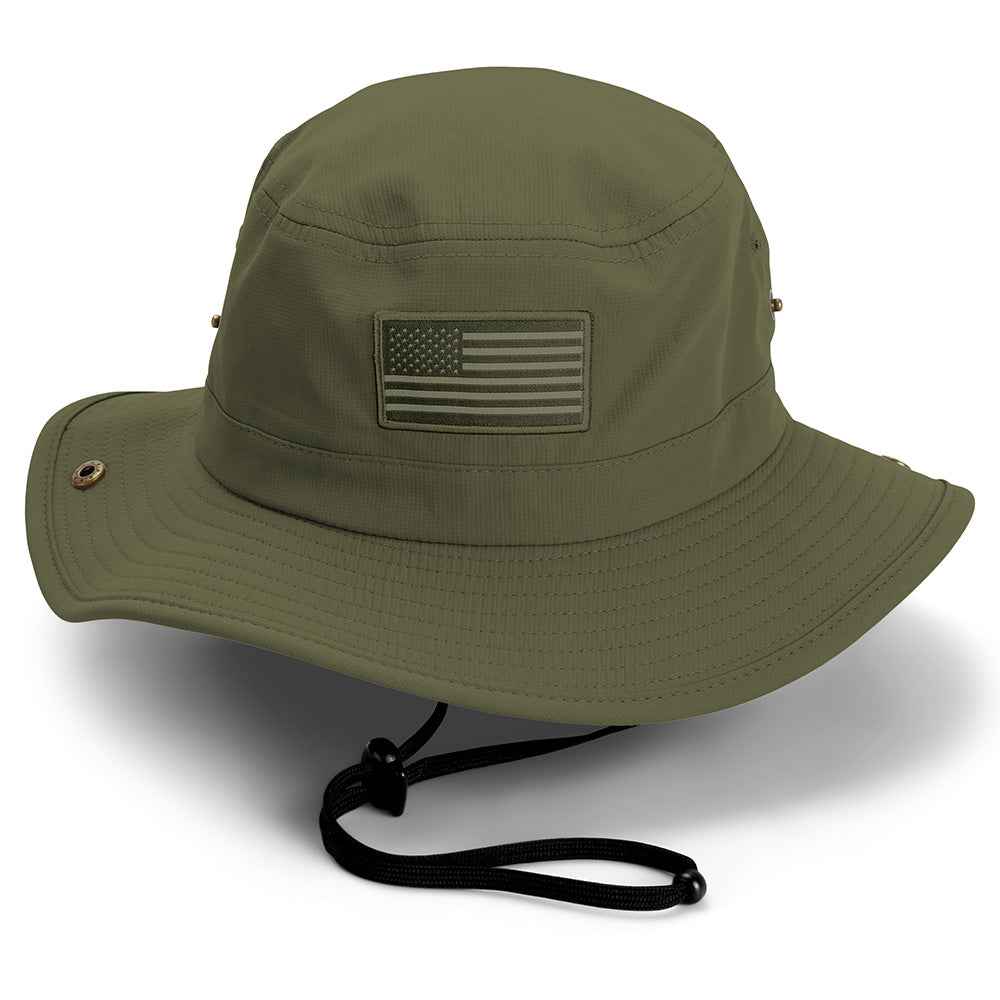 Bayou American Flag Boonie Hat - Full Brim Outdoor Sun Protection that Floats