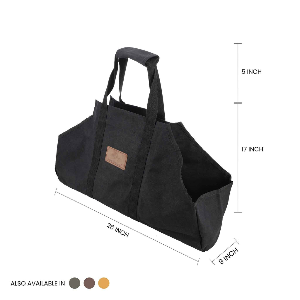 The Mayflower: Heavy-Duty Waxed Canvas Log Carrier