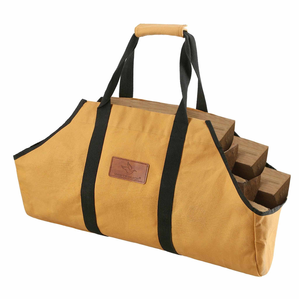 The Mayflower: Heavy-Duty Waxed Canvas Log Carrier