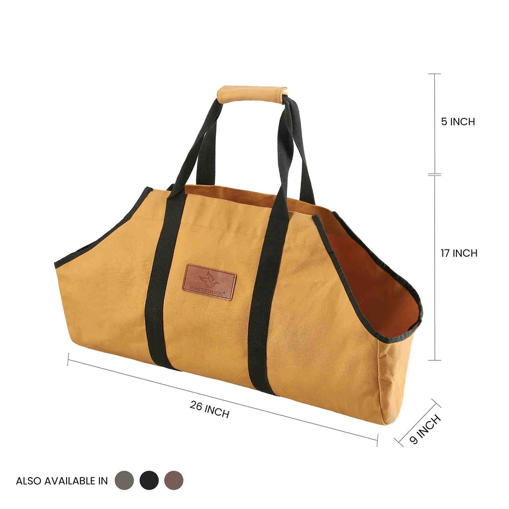The Mayflower: Heavy-Duty Waxed Canvas Log Carrier