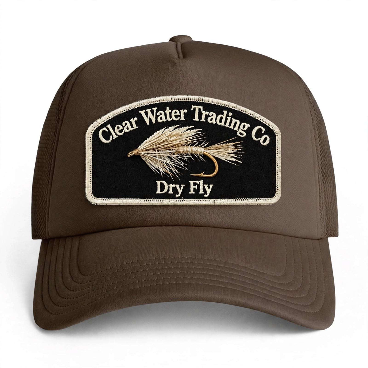 N° 17 – The Dry Fly Arch – Édition à hackle brun – Casquette trucker en mousse