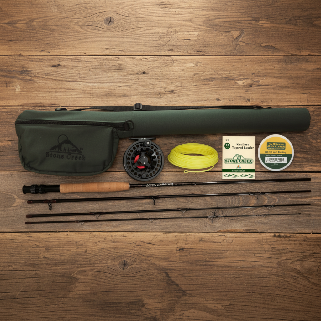 High Modulus, Graphite Fly Fishing Rod and Performance Reel Combo Outfit Setup (3wt - 6wt)