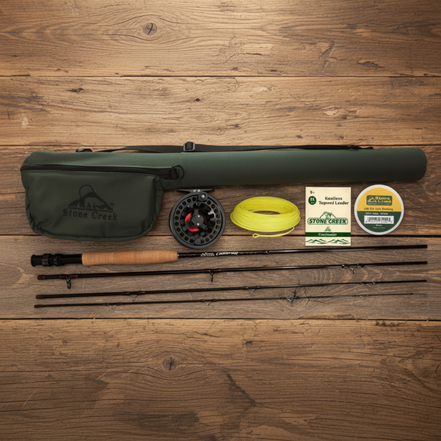 High Modulus, Graphite Fly Fishing Rod and Performance Reel Combo Outfit Setup (3wt - 6wt)