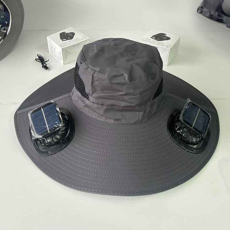 The Sol-Breeze: Dual-Fan Tactical Safari Hat