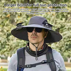The Sol-Breeze: Dual-Fan Tactical Safari Hat