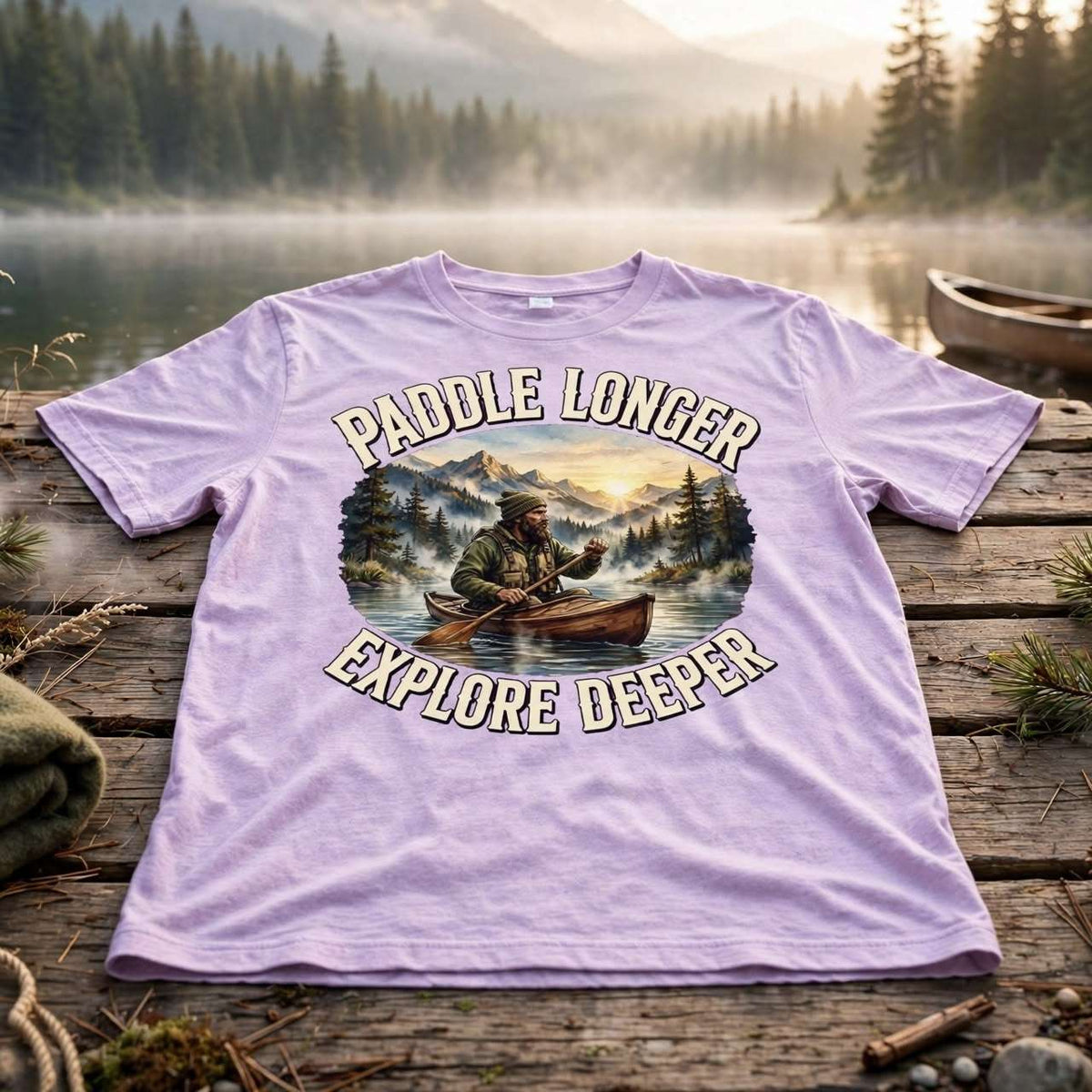 Clear Water's Paddle Longer Explore Deeper — Kayak Adventure Tee
