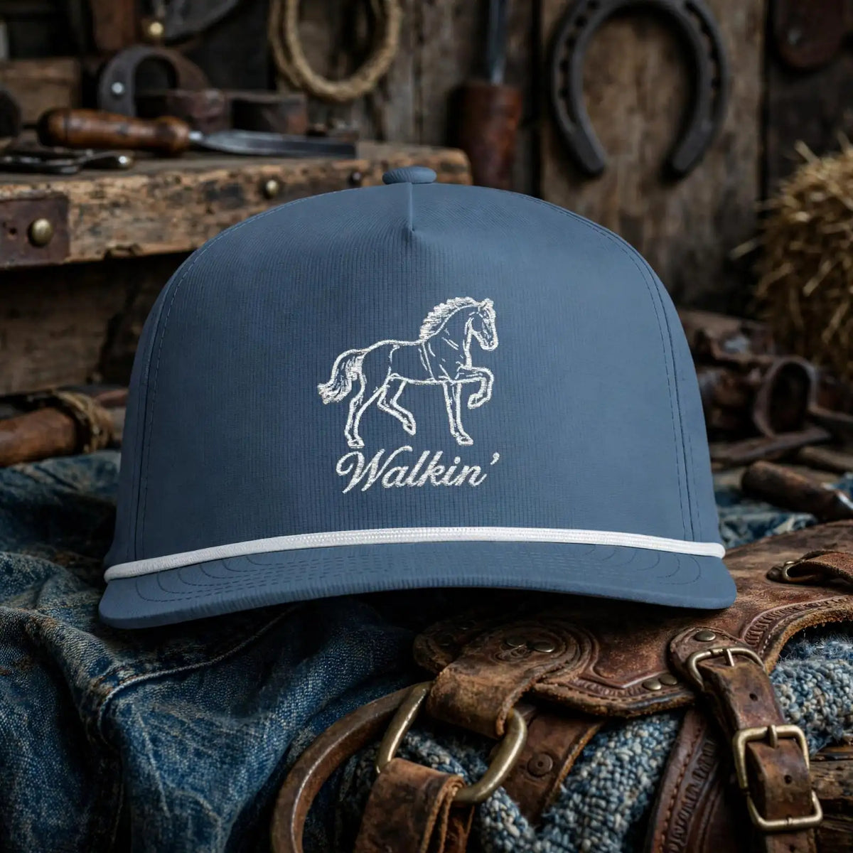 Walkin' Rope Style Trucker Hat — Tennessee Walking Horse Patch Cap