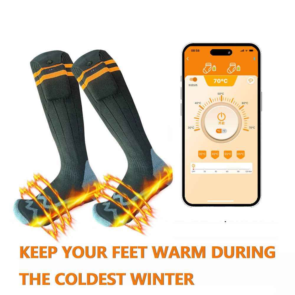 Bluetooth Heated Socks for Outdoor Skiing - Electric Heating Warm Socks