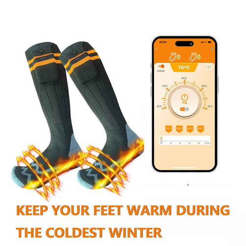 Bluetooth Heated Socks for Outdoor Skiing - Electric Heating Warm Socks
