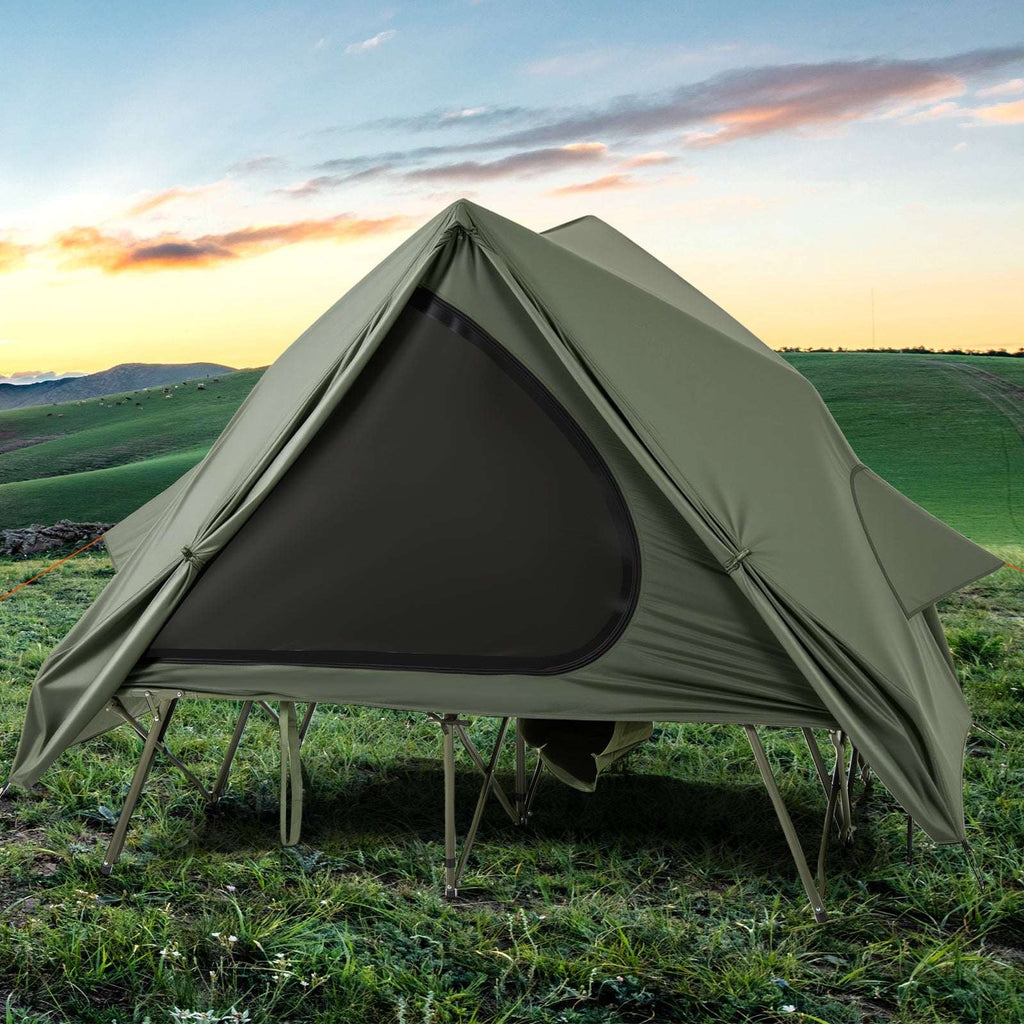 Foldable 2-Person Pop-up Camping Cot Tent with Portable Wheeled Bag