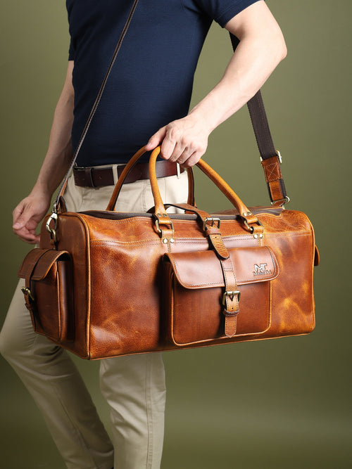 Berlin Leather Weekender Duffle Bag - Built for the Rough
