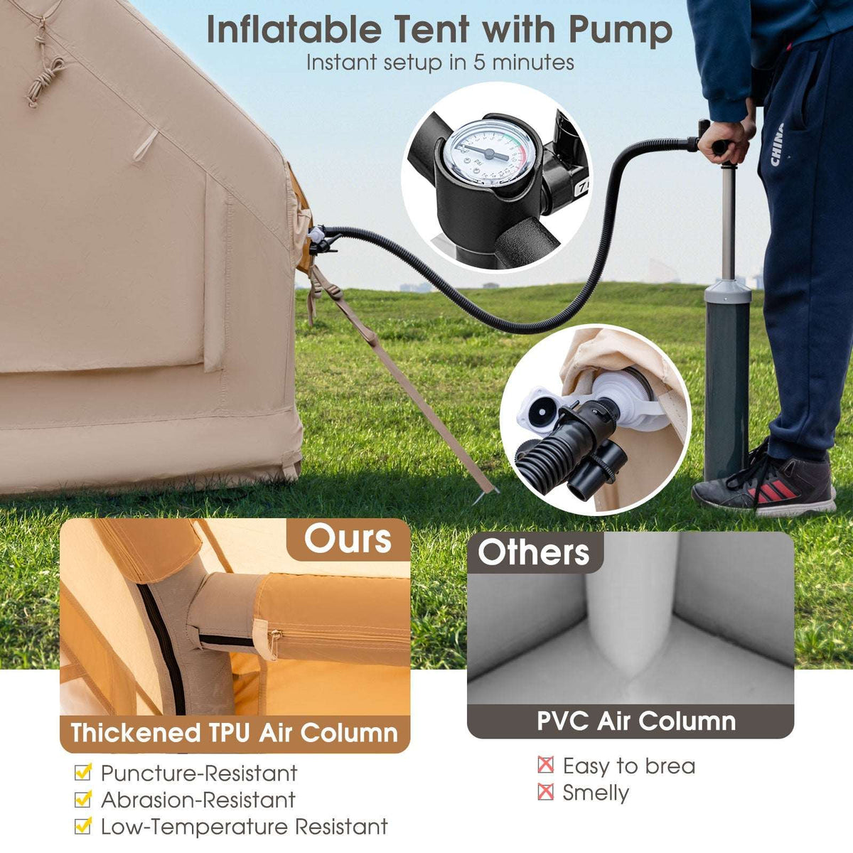 Inflatable Waterproof Camping Tent 4/6 People