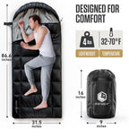 Clear Water Trading Co. — XXL Sleeping Bag for Big & Tall Campers