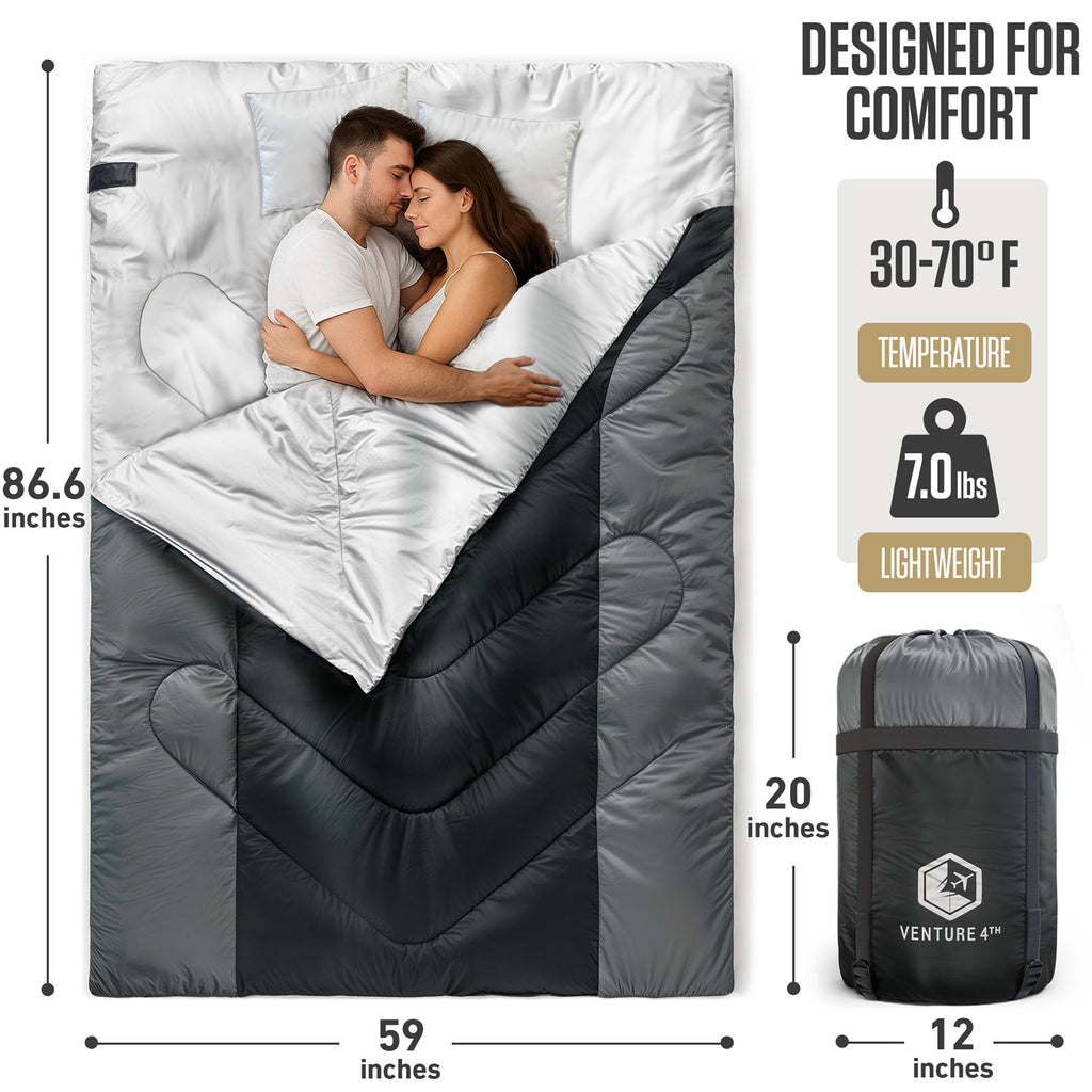 Clear Water Trading Co. — Double Sleeping Bag for Camping & Outdoor Adventure