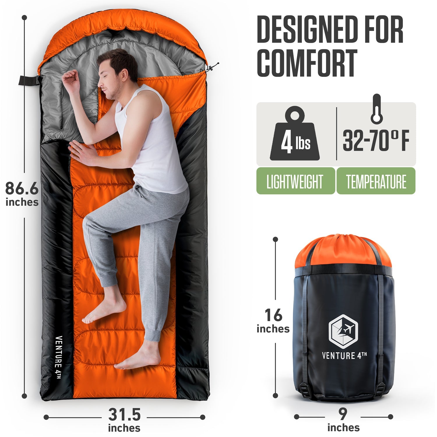 Clear Water Trading Co. — XXL Sleeping Bag for Big & Tall Campers