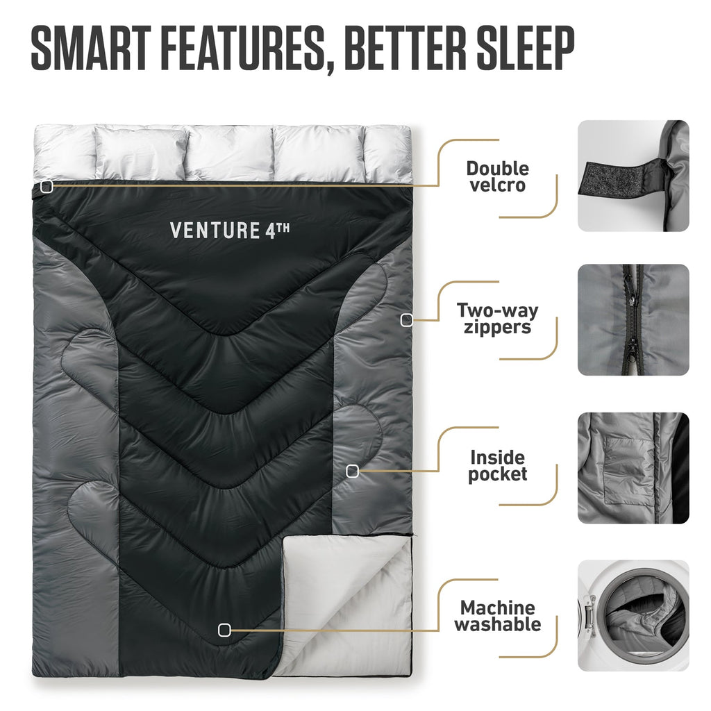 Clear Water Trading Co. — Double Sleeping Bag for Camping & Outdoor Adventure