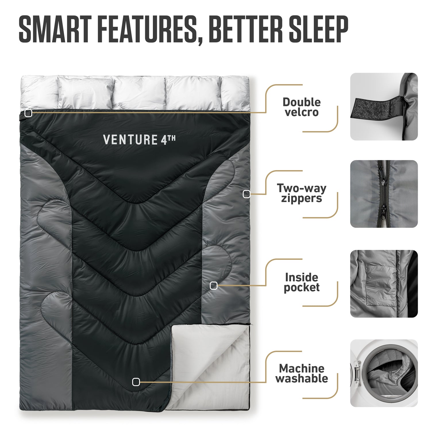 Clear Water Trading Co. — Double Sleeping Bag for Camping & Outdoor Adventure