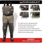 SUMMIT Insulated Breathable Camo Hunting/Fishing Wader 1600g