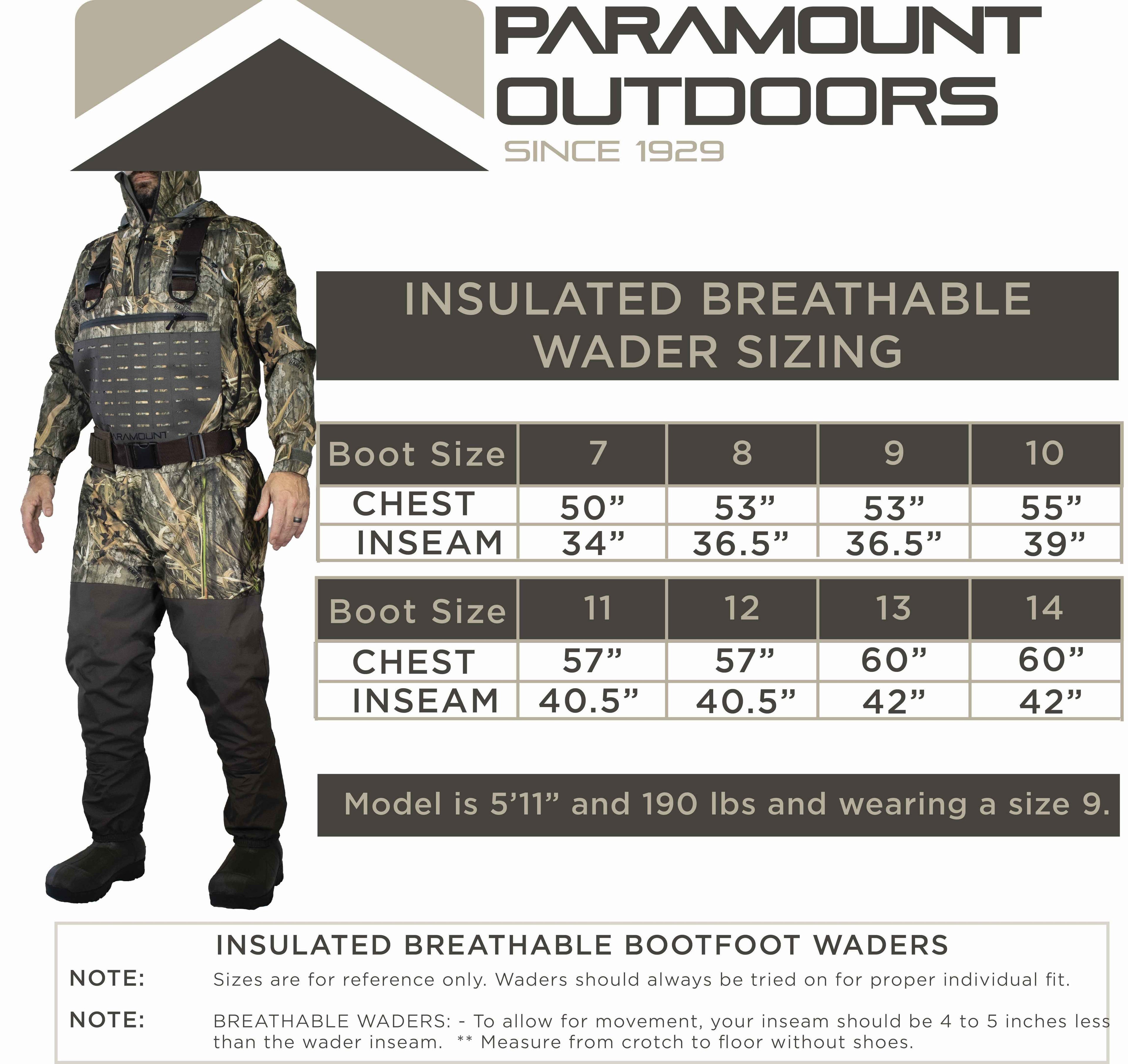 SUMMIT Insulated Breathable Camo Hunting/Fishing Wader 1600g