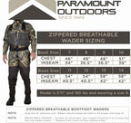 PINNACLE Zippered Breathable Camo Hunting/Fishing Wader 1200g