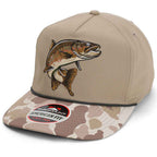 Brown Trout Fly Fishing Cap - 5-Panel Trucker Rope Hat