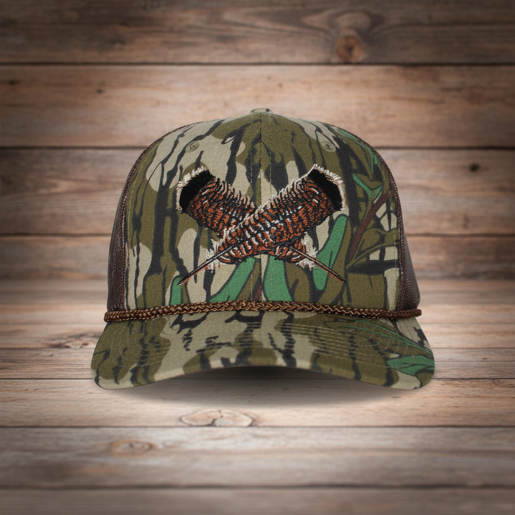 Mossy Oak Bottomland Turkey Cap with Feather Meshback Design