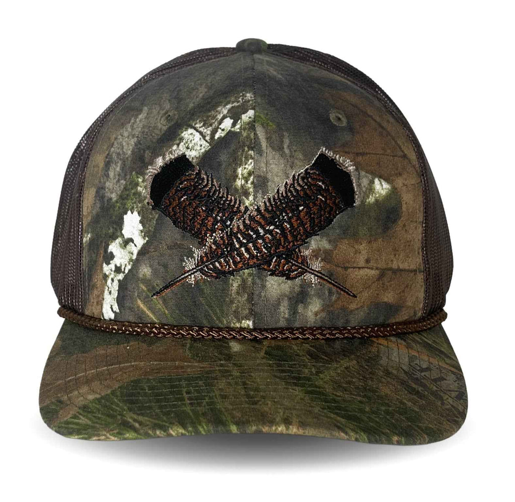 Mossy Oak Bottomland Turkey Cap with Feather Meshback Design