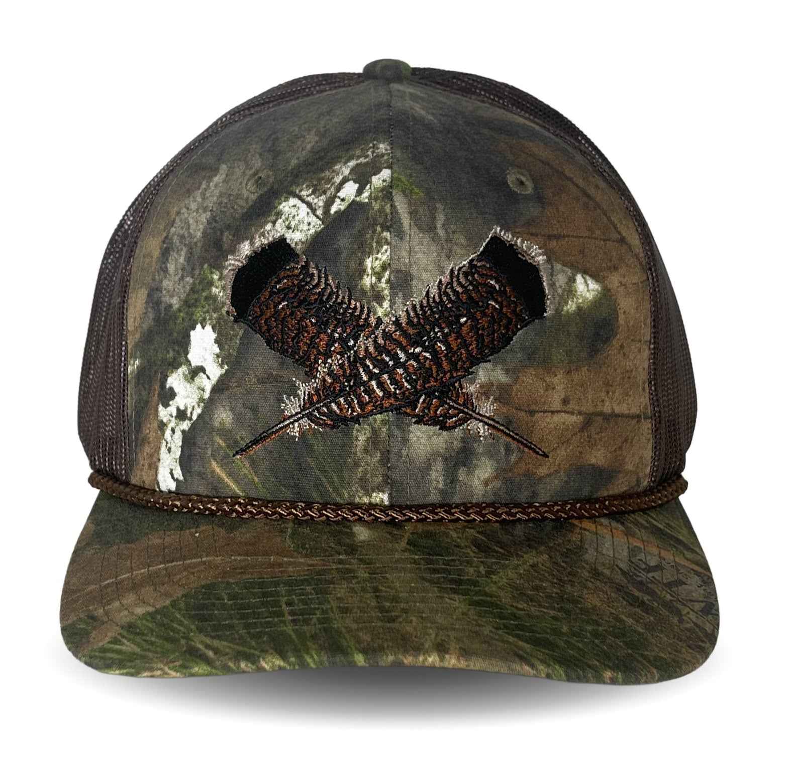 Mossy Oak Bottomland Turkey Cap with Feather Meshback Design