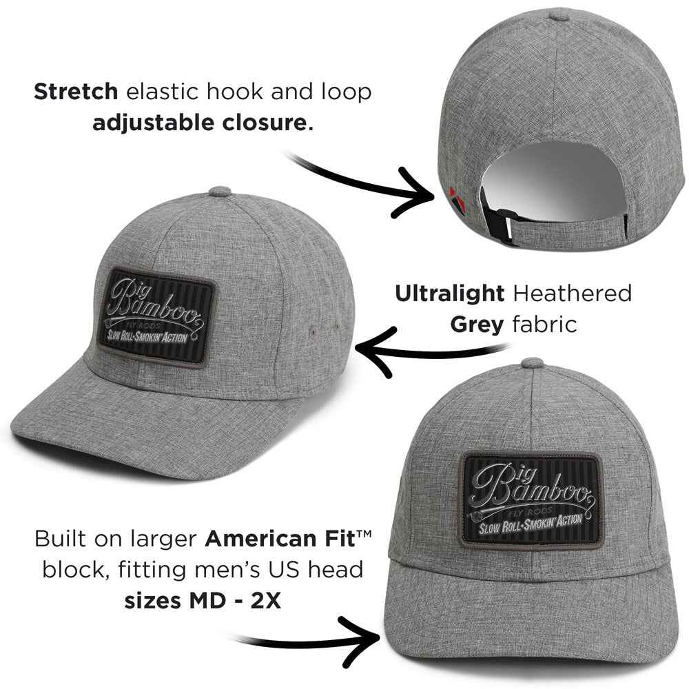 Big Bamboo Fly Rod Heathered Snap-Back 6-Panel Fly Fishing Patch Cap